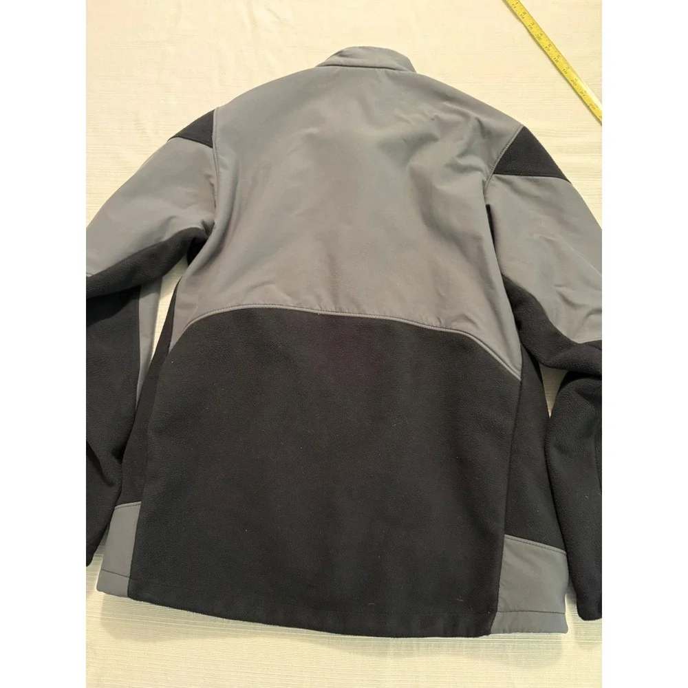 Columbia Mens Fleece Softshell Jacket Grey Black Red Full Zip Medium